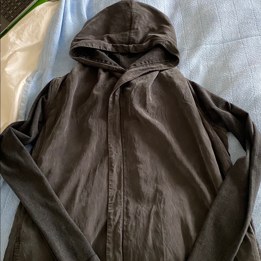 Lululemon Black Hooded Wrap Cardigan Jacket Size 10